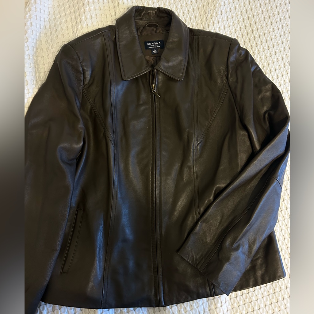 Sonoma Genuine Leather Jacket In Brown